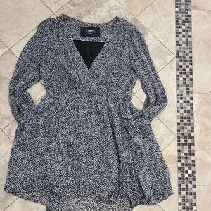 Maeve by Anthropologie Black and White Long Sleeve Dress